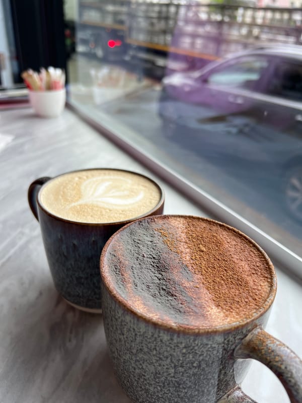 Coffee indoors, keg delivery outside — a quiet Donegal morning
