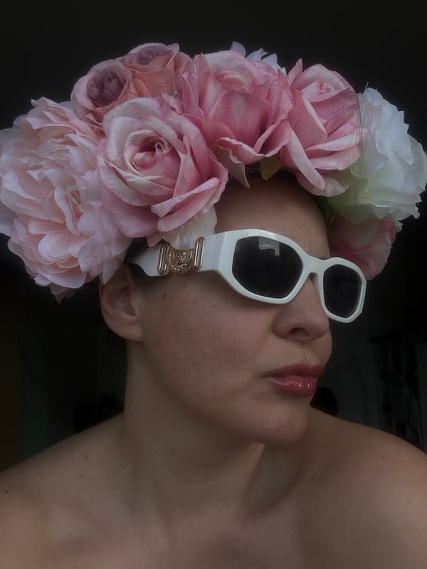 Eyewear campaign photoshoot featuring rose crown captured in Riga