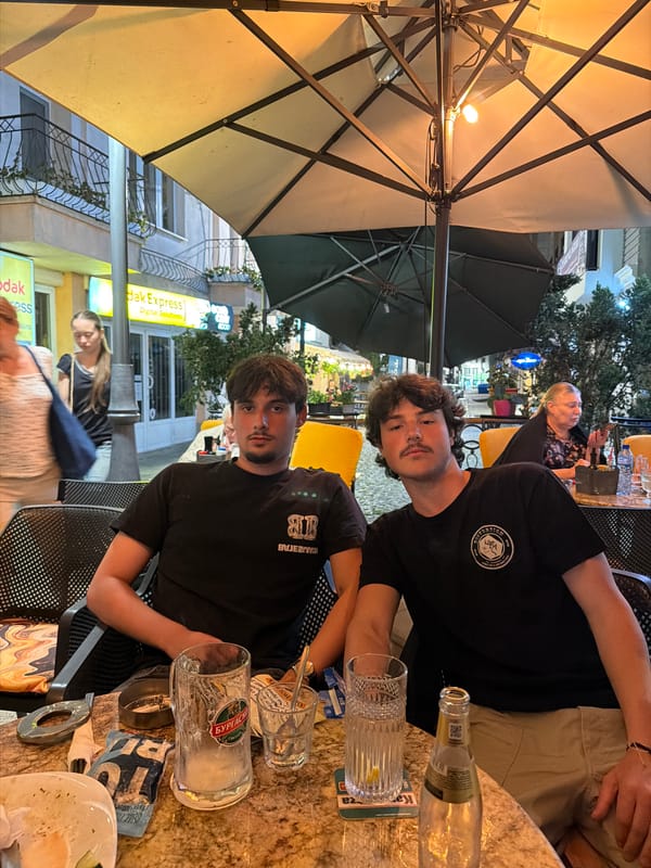 Evening out in Burgas: patio drinks, street cats, and a sunset