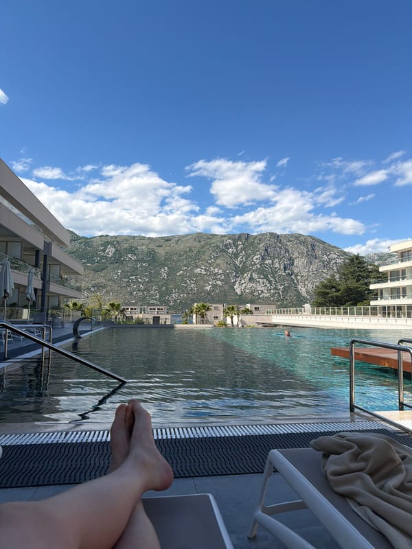 Infinity pool views captured in Prčanj, Montenegro