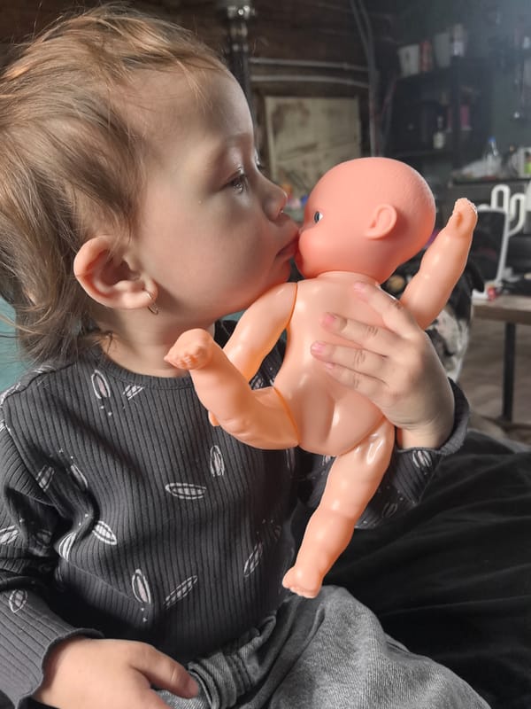 Toddler's morning playtime captured in Russian home