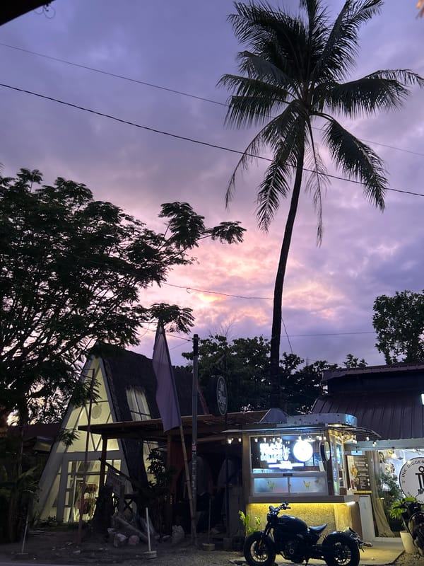 Evening street scenes captured in General Luna, Philippines