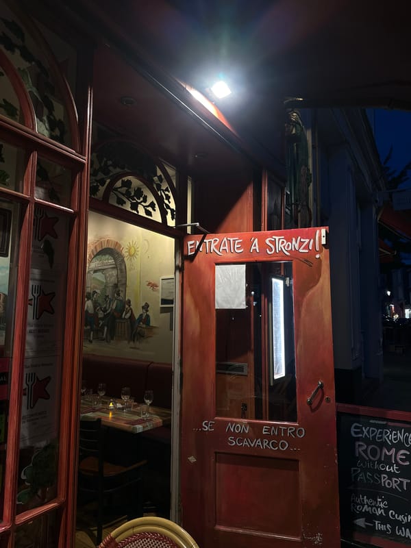 London restaurant exteriors documented during evening hours