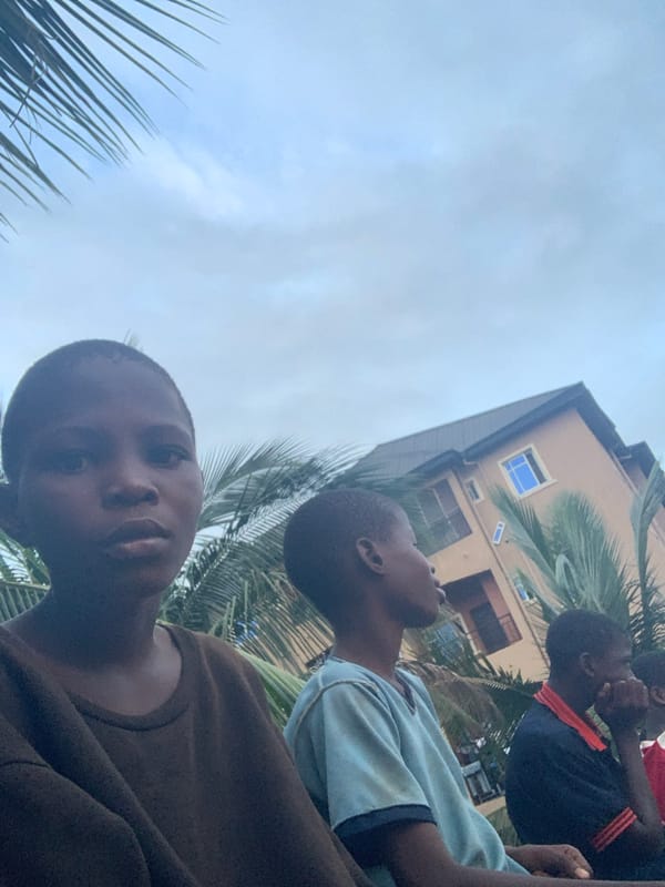 Children play outdoors in Ukwu-Abwa, Nigeria community area