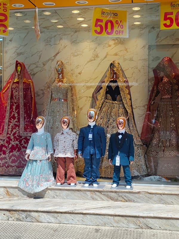 Morning shopping district activity captured in central Bengaluru