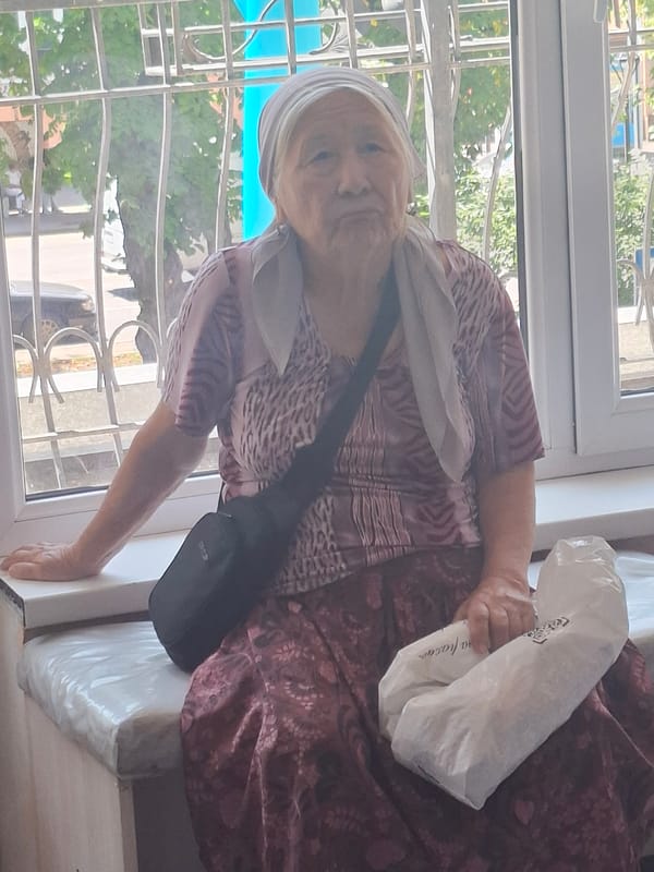 Morning at a clinic and surrounding streets in Almaty