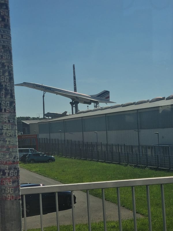Visitor tours Auto & Technik Museum Sinsheim, photographs Concorde exhibit