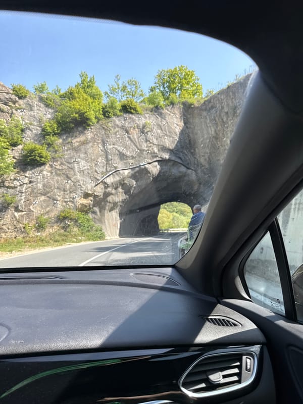 Motorist drives through tunnel near Bilka, Bulgaria
