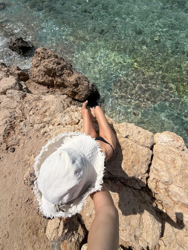 Sunbather enjoys Red Sea waters in Sharm El Sheikh