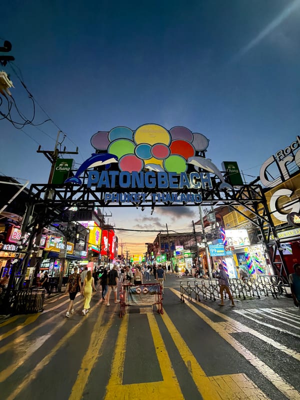 Patong Beach nightlife district documented from multiple angles