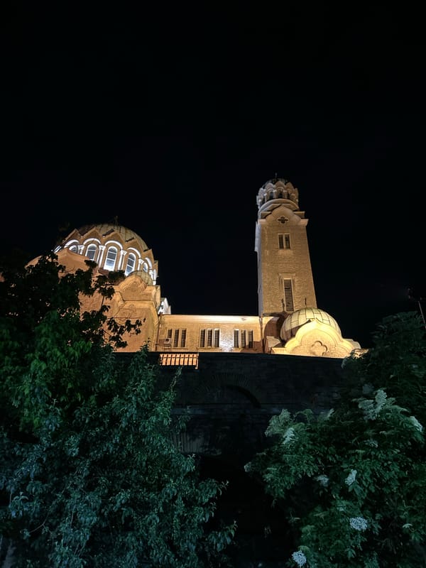 Nighttime scenes documented in historic Veliko Tarnovo, Bulgaria