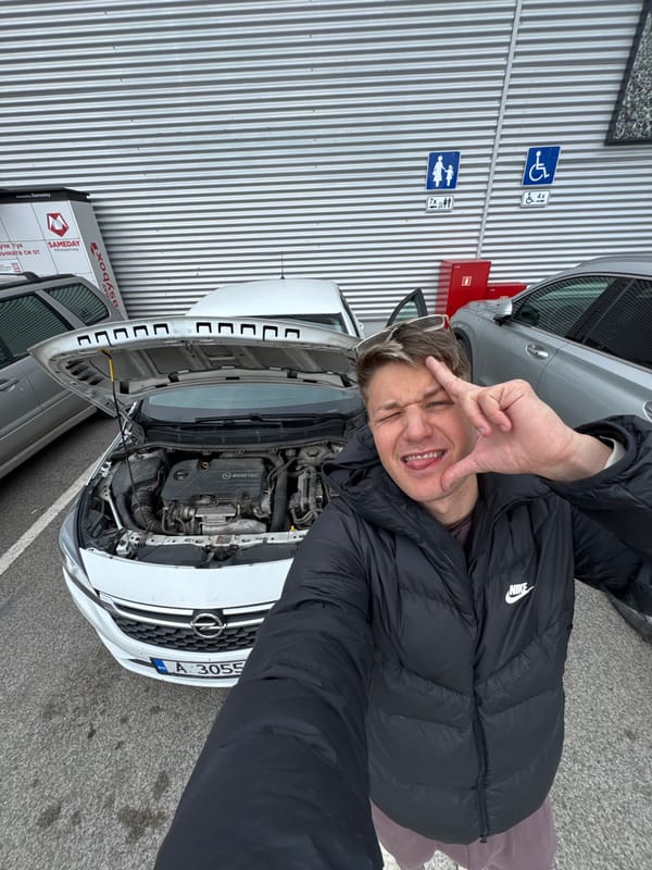 Man takes playful selfies on Burgas street Friday morning