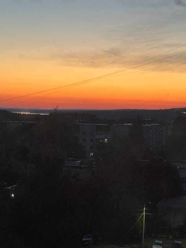 Chaikovsky resident documents twilight evening with pets at home