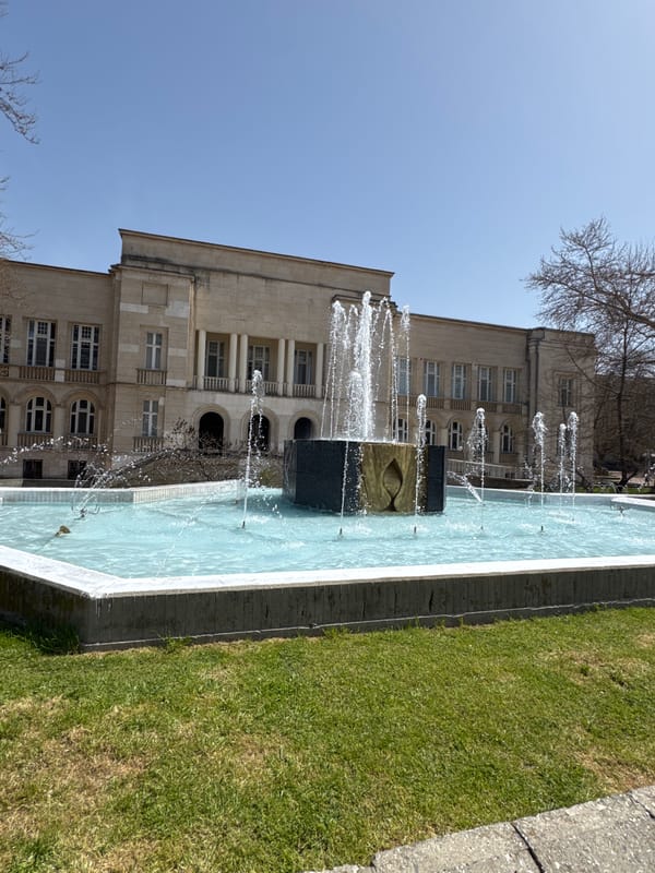 Spring scenes captured in Dobrich: fountain display and blooming tulips