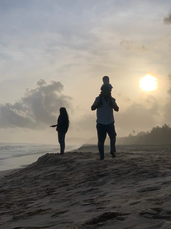 Family photo session captured on Koggala Beach, Sri Lanka