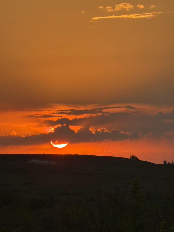 Sunset observed over Ternovka, Russia landscape
