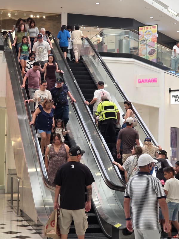 Sunday evening at the Glendale Galleria, busy as usual