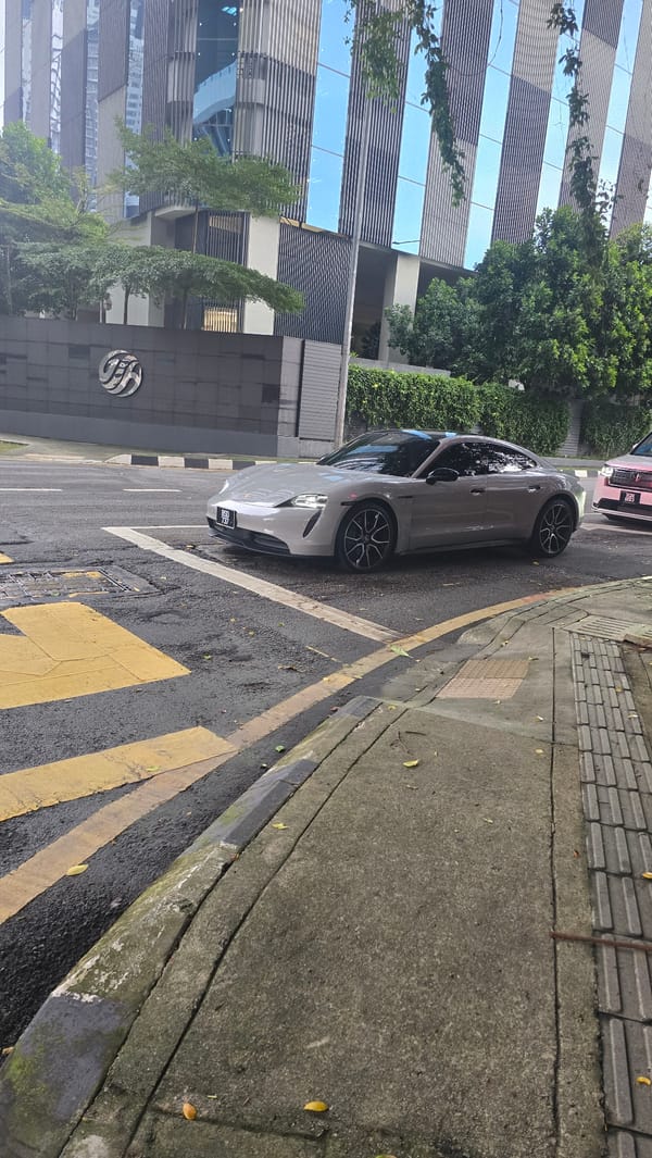 Porsche Taycan spotted parked on Kuala Lumpur street