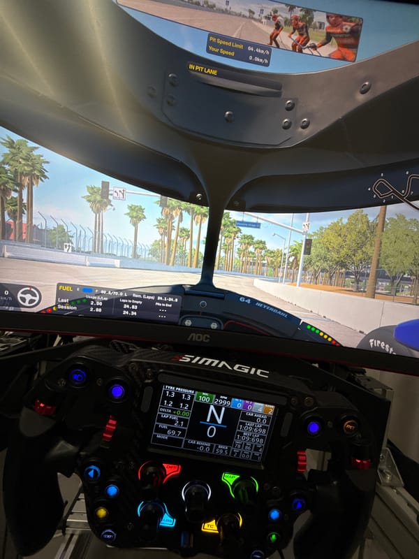 Simagic sim racing setup, up close in Oslo