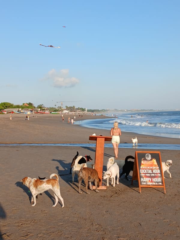 A day winding down on North Kuta's beach strip
