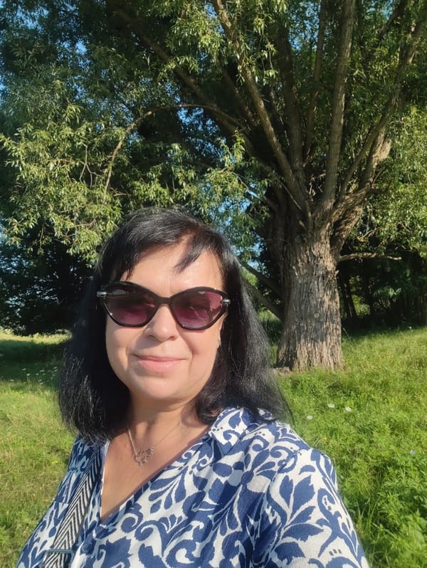 Sunny selfie session near a railway line
