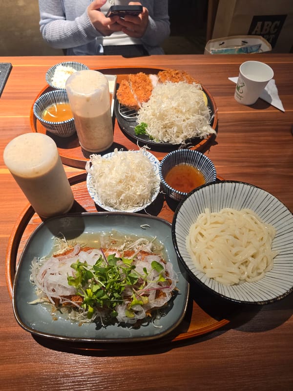 Cutlet and udon meal with branded packaging, Daegu