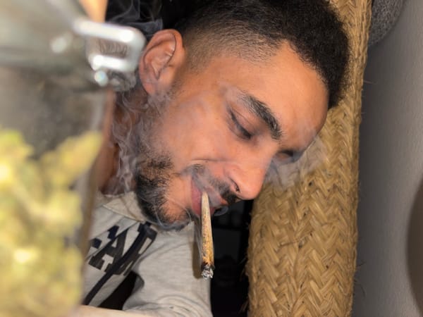 Individual documents smoking session and selfies in Tangier