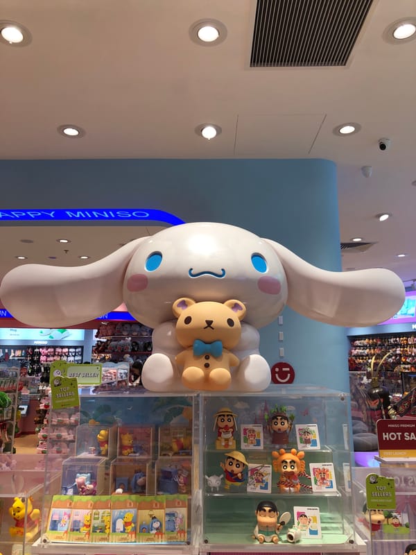 Inside a Da Nang character merch store, shelf by shelf