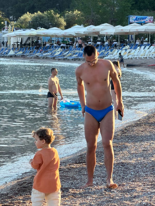 Families and couples enjoy beach day in Budva, Montenegro