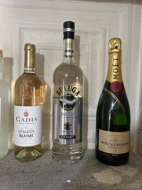 Luxury bottles photographed in still life arrangement in Bulgaria