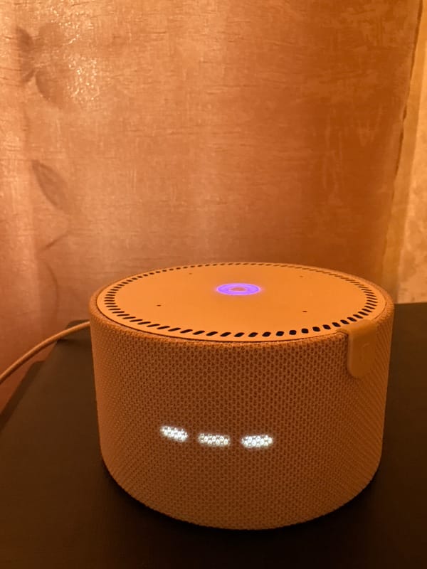 Evening light and a Yandex smart speaker in a Russian home