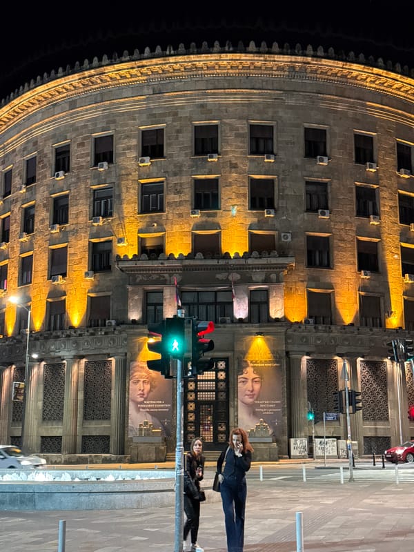 Belgrade nighttime cityscape captured by witnesses shows illuminated buildings