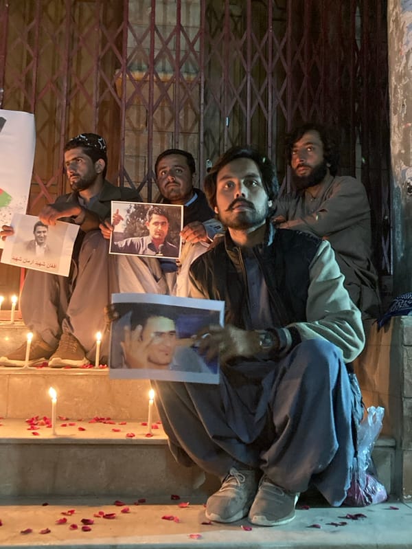 Candlelight vigil held on steps in Quetta, Pakistan