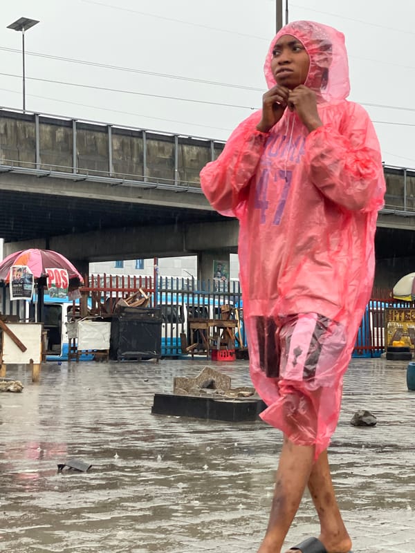 Morning rainfall floods Lagos area streets, residents adapt