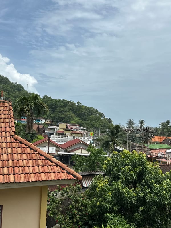 Balcony views and rainy skies over Karon, Thailand