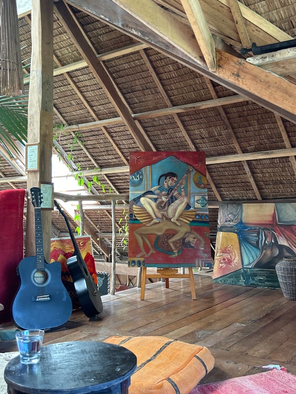 Fantasy book reading session documented in thatched building, General Luna
