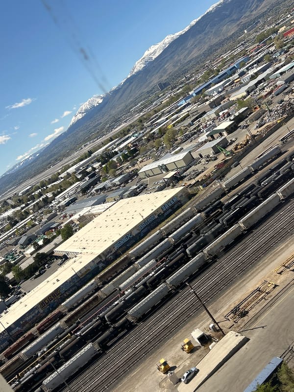 Freight cars parked at rail yard near Sparks Nevada