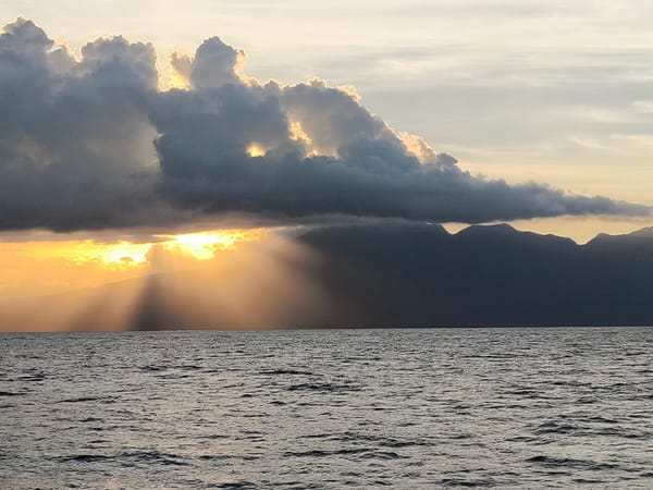 Sunset seascape photographed at unknown Indonesian coastal location