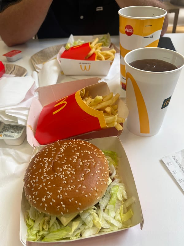 McDonald's meal on a table in Pontecagnano Faiano