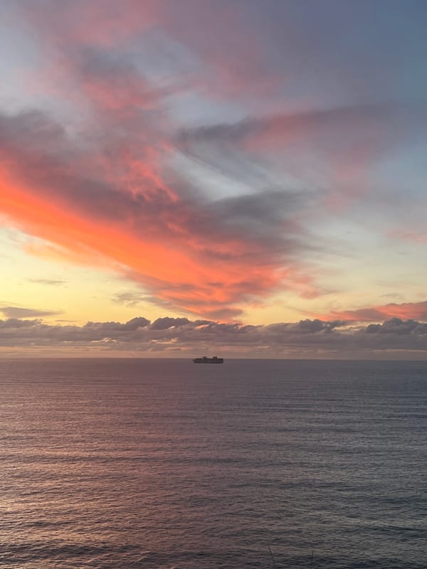 Sunset ocean view photographed in Coalcliff, Australia