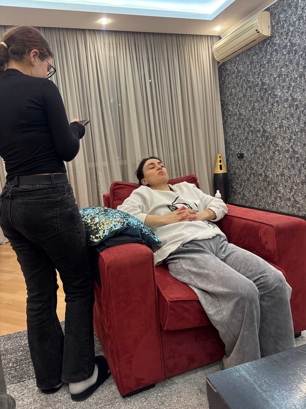 Woman receives cosmetic facial injections at Tbilisi residence