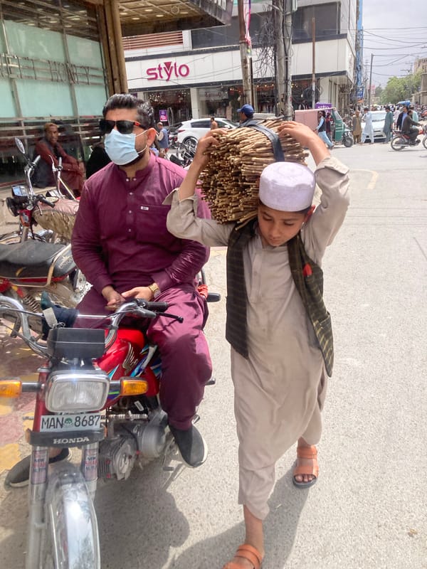 Morning street life and social media activity in Quetta