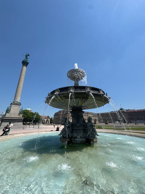 Sunny stroll through Stuttgart's Schlossplatz and city center