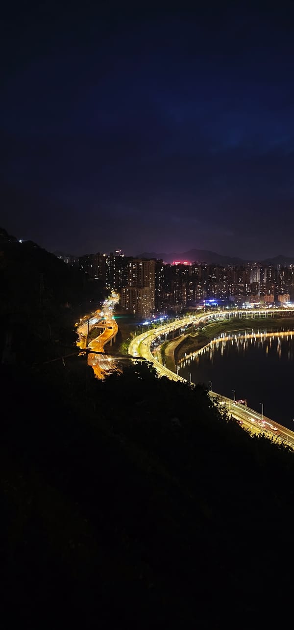 Nighttime cityscape captured in Yuzhong District, China