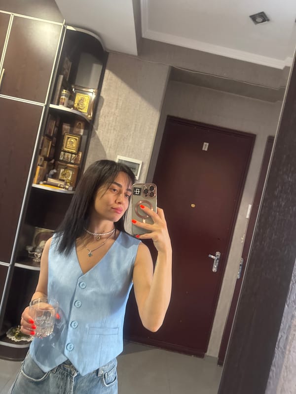 Mirror selfies at home in Tbilisi, early morning
