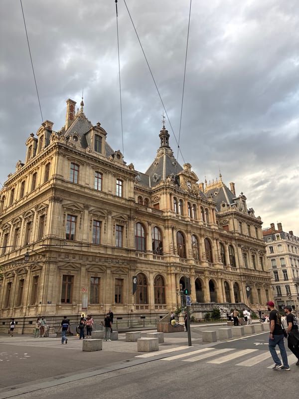 Evening snapshots capture Lyon's historic architecture and streetscapes