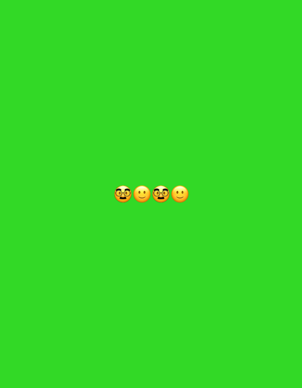 Emoji graphic on green background, Zaporizhzhia
