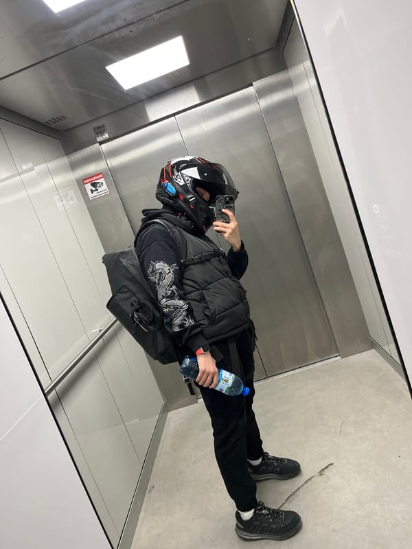 Person photographed in modern elevator in Plovdiv, Bulgaria