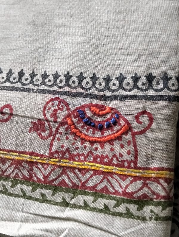 Traditional textiles and lunch documented in Dhaka