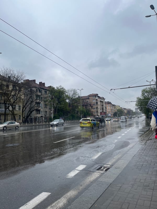 Rainy morning creates wet streets, puddles in Sofia